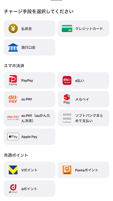 ウィンチケットのチャージ方法一覧