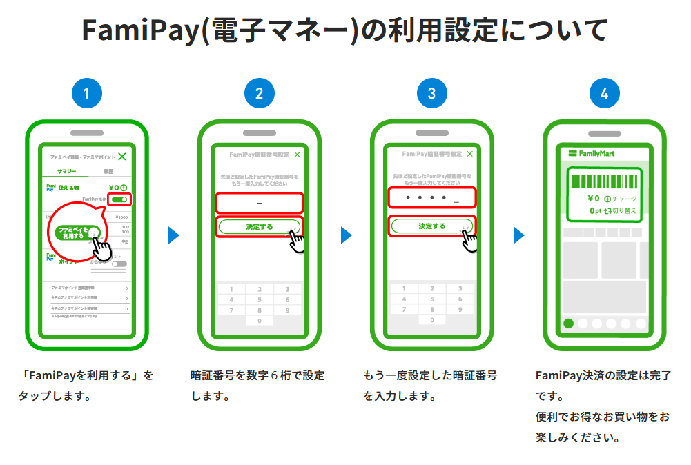 ファミペイの利用設定について