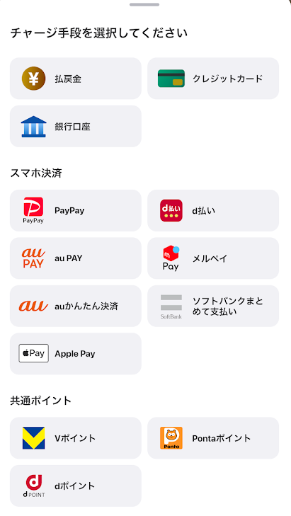 ウィンチケットのチャージ方法一覧に楽天ペイは存在しない