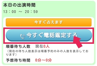 電話占いピュアリの鑑定申込画面